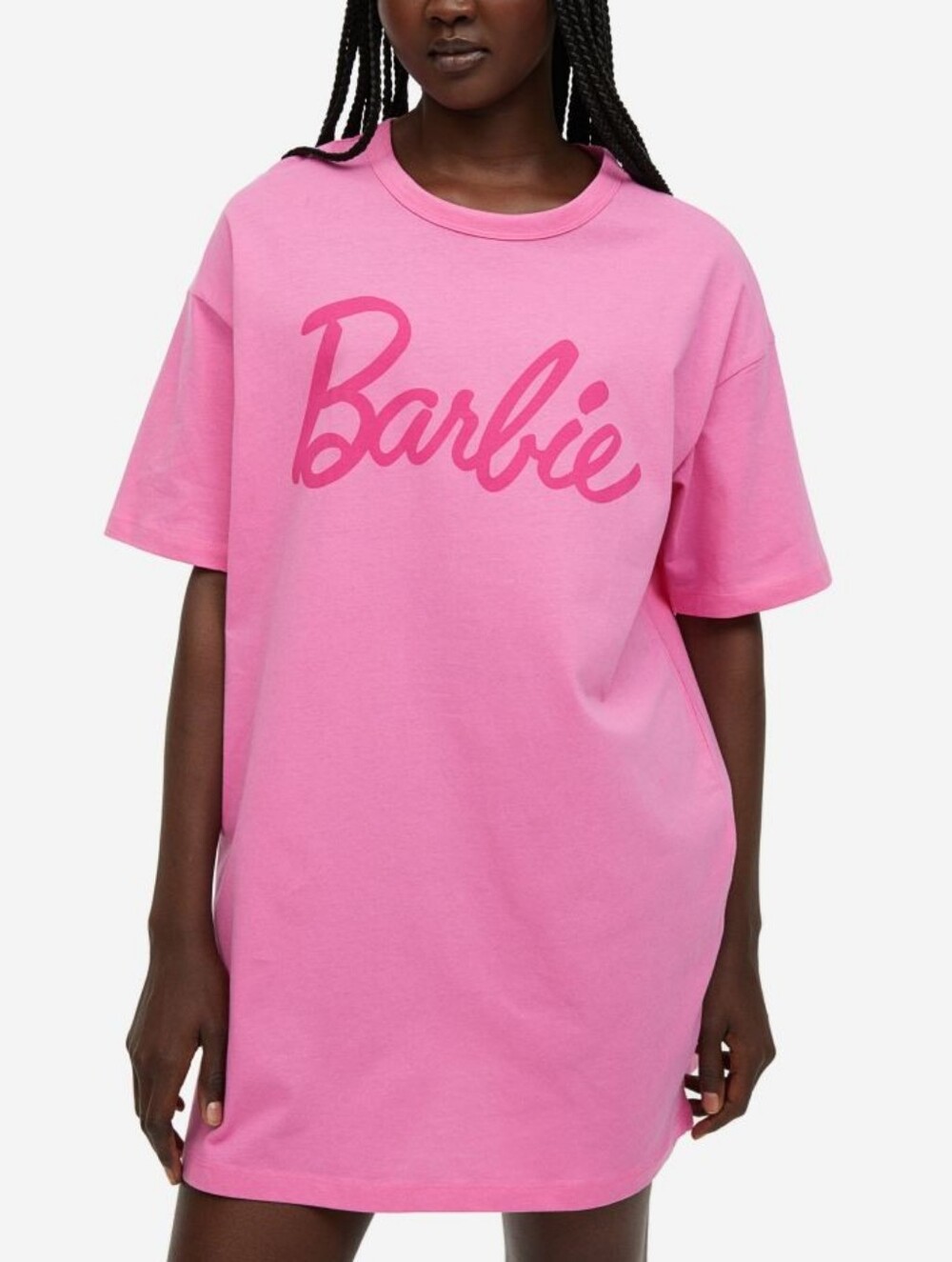 Womens H&M Barbie Nightgown Pink Night Dress Barbie Sleepwear Size Large